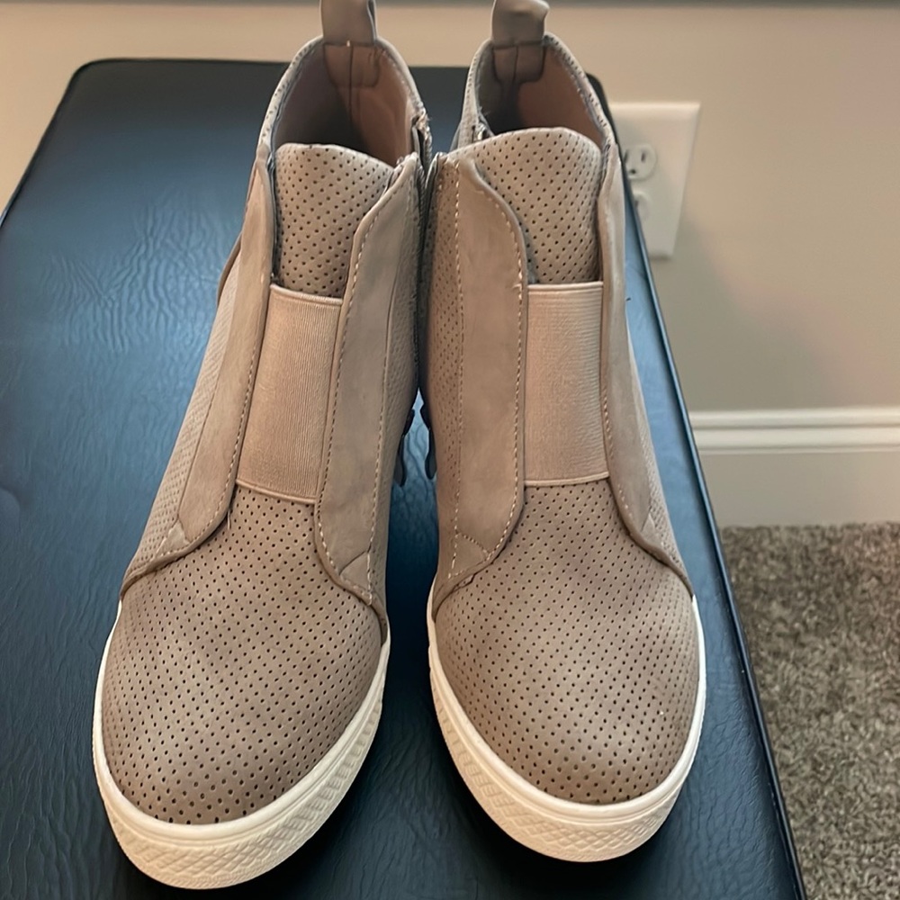 Ccocci taupe wedge sneakers